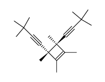 trans-3,4-bis(3,3-dimethyl-1-butynyl)-1,2,3,4-tetramethyl-cyclobutene结构式