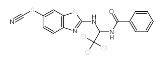 Thiocyanic acid,2-[[1-(benzoylamino)-2,2,2-trichloroethyl]amino]-6-benzothiazolyl ester结构式