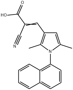 2-Propenoic acid, 2-cyano-3-[2,5-dimethyl-1-(1-naphthalenyl)-1H-pyrrol-3-yl]- Structure