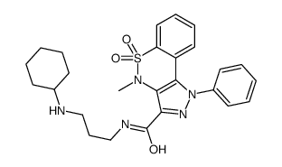3-[3-(Cyclohexylamino)propylaminocarbonyl]-1,4-dihydro-4-methyl-1-phenylpyrazolo[4,3-c][1,2]benzothiazine-5,5-dioxide结构式