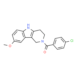 (4-Chlorophenyl)(8-methoxy-1,3,4,5-tetrahydro-2H-pyrido[4,3-b]indol-2-yl)methanone Structure