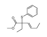 methyl 2-ethyl-2-phenylsulfanylhex-3-enoate结构式