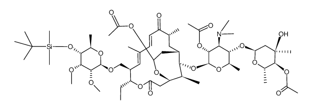 2',4'',20-tri-O-acetyl-4'''-O-(dimethyl-t-butylsilyl)tylosin 3,20-hemiacetal Structure