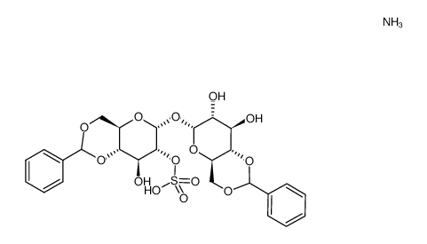 ammonium 4,6:4',6'-di-O-benzylidene-α,α-trehalose 2-sulfate Structure