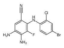 4,5-diamino-2-(4-bromo-2-chloroanilino)-3-fluorobenzonitrile Structure