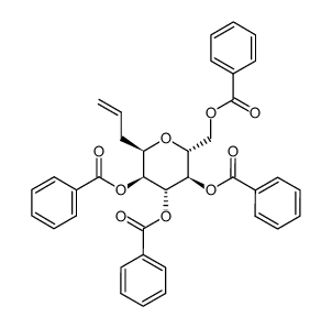perbenzoylated α-C-allyl glucopyranoside Structure