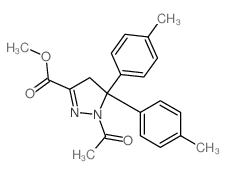 1H-Pyrazole-3-carboxylicacid, 1-acetyl-4,5-dihydro-5,5-bis(4-methylphenyl)-, methyl ester Structure