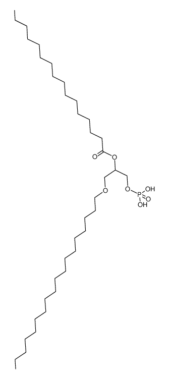 rac-2-O-hexadecanoyl-3-O-octadecylglycero-3-phosphate结构式