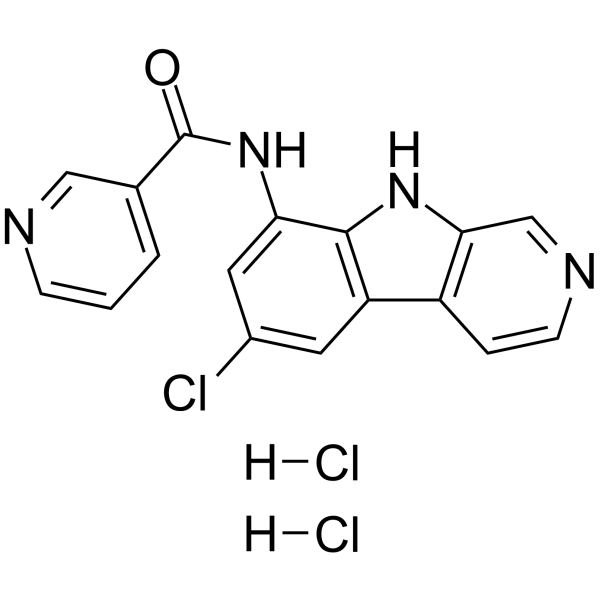 N-(6-氯-9h-吡啶并[3,4-b]吲哚-8-基)-3-吡啶羧酰胺双盐酸盐图片