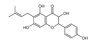 (2R)-2,3-Dihydro-3β,5,7-trihydroxy-2α-(4-hydroxyphenyl)-6-(3-methyl-2-butenyl)-4H-1-benzopyran-4-one Structure