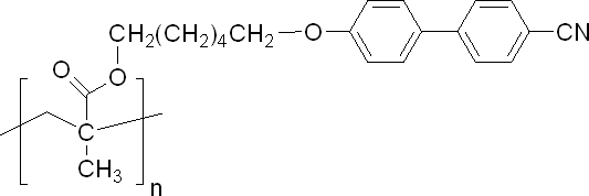 聚[6-[4-(4-氰基苯基)苯氧基]甲基丙烯酸己酯]结构式