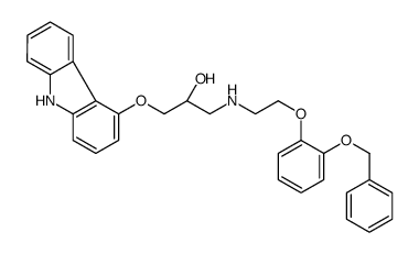 (2S)-1-(9H-carbazol-4-yloxy)-3-[2-(2-phenylmethoxyphenoxy)ethylamino]propan-2-ol结构式