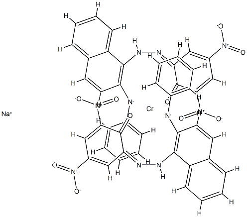 Chromate(1-), bis[2,4-dinitro-6-[[2-(phenylamino)-1-naphthalenyl]azo]phenolato(2-)]-, sodium structure