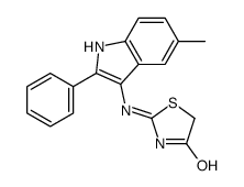 2-[(5-methyl-2-phenyl-1H-indol-3-yl)amino]-1,3-thiazol-4-one结构式