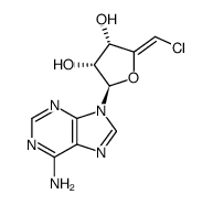 9-<5(Z)-chloro-5-deoxy-β-D-erythro-pent-4-enofuranosyl>adenine Structure