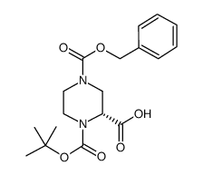 (R)-N-1-Boc-N-4-Cbz-2-哌嗪甲酸结构式