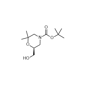 (S)-6-(羟甲基)-2,2-二甲基吗啉-4-羧酸叔丁酯结构式