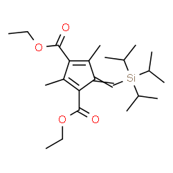2,4-二甲基-5-[(三异丙基硅基)亚甲基]-1,3-环戊二烯-1,3-二羧酸二乙酯结构式