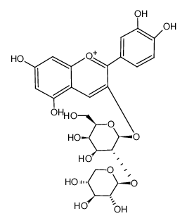 cyanidin 3-O-[2-O-(β-xylopyranosyl)-β-galactopyranoside] Structure