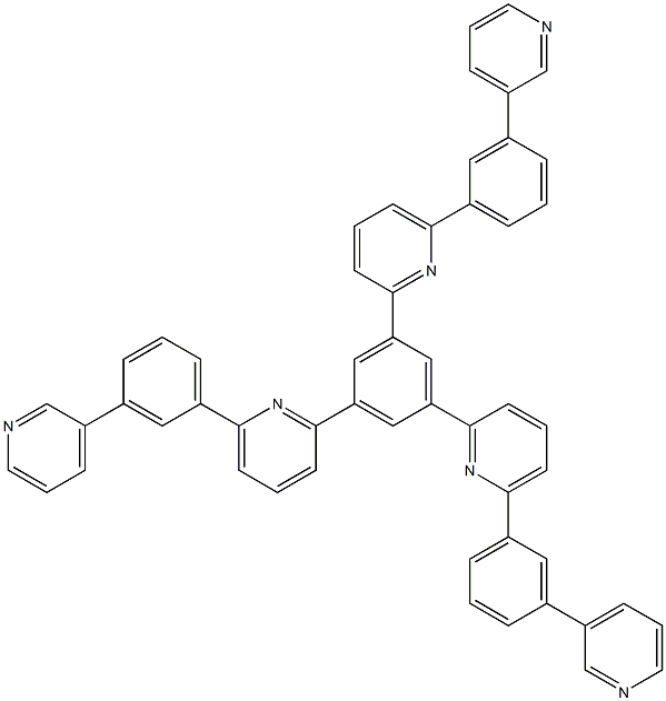 1,3,5-三(6-(3-(吡啶-3-基)苯基)吡啶-2-基)苯结构式