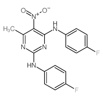 2,4-Pyrimidinediamine,N2,N4-bis(4-fluorophenyl)-6-methyl-5-nitro- picture