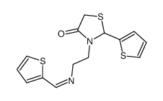 2-thiophen-2-yl-3-[2-(thiophen-2-ylmethylideneamino)ethyl]-1,3-thiazolidin-4-one结构式
