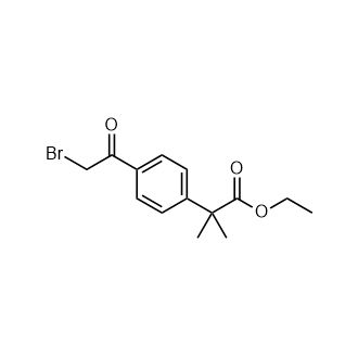 2-(4-(2-溴乙酰基)苯基)-2-甲基丙酸乙酯结构式