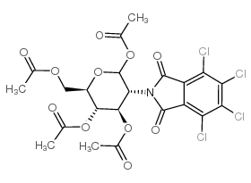 2-脱氧-2-(四氯苯二甲酰亚胺基)-D-吡喃葡萄糖-1,3,4,6-四乙酸盐结构式