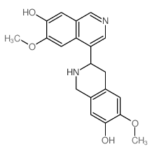 4-(7-hydroxy-6-methoxy-1,2,3,4-tetrahydroisoquinolin-3-yl)-6-methoxy-isoquinolin-7-ol结构式