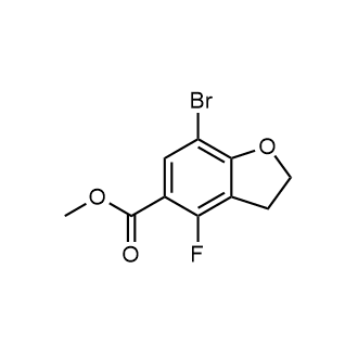 7-溴-4-氟-2,3-二氢苯并呋喃-5-羧酸甲酯结构式