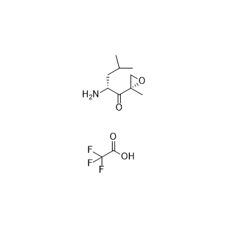 (R)-2-氨基-4-甲基-1-((S)-2-甲基环氧乙烷-2-基)戊-1-酮2,2,2-三氟乙酸盐结构式