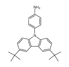 4-(3,6-二-叔丁基-9H-咔唑-9-基)苯胺结构式