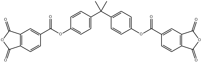 5-异苯并呋喃甲酸1,3-二氢-1,3-二氧基- 5,5'-[(1-甲基亚乙基)二4,1-苯烯]酯(BPEDA)结构式