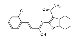 2-[[(E)-3-(2-chlorophenyl)prop-2-enoyl]amino]-4,5,6,7-tetrahydro-1-benzothiophene-3-carboxamide Structure