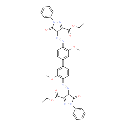 diethyl 4,4'-[(3,3'-dimethoxy[1,1'-biphenyl]-4,4'-diyl)bis(azo)]bis[4,5-dihydro-5-oxo-1-phenyl-1H-pyrazole-3-carboxylate]结构式