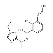 N-[1-(5-ethyl-1,3-oxazol-2-yl)ethyl]-3-formamido-2-hydroxybenzamide结构式