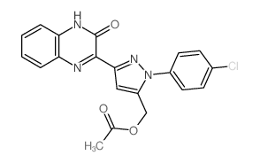 (1-(4-Chlorophenyl)-3-(3-hydroxy-2-quinoxalinyl)-1H-pyrazol-5-yl)methyl acetate结构式