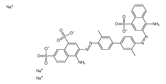 trisodium,4-amino-3-[[4-[4-[(1-amino-4-sulfonatonaphthalen-2-yl)diazenyl]-3-methylphenyl]-2-methylphenyl]diazenyl]naphthalene-1,7-disulfonate结构式