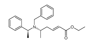(2E,5S,αS)-ethyl 5-(N-benzyl-N-α-methylbenzylamino)hex-2-enoate结构式