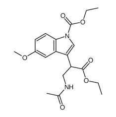 ethyl 3-acetamido-2-(1-carbethoxy-5-methoxy-3-indolyl)propionate结构式