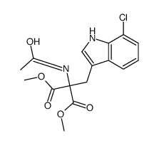 2-乙酰氨基-2-(7-氯吲哚-3-甲基)丙二酸二甲酯结构式