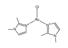 (1,2-dimethylimidazole)2AuCl Structure