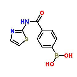4-硼-N-(1,3-噻唑-2-基)苯甲酰胺结构式