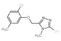 5-[(2-氯-5-甲基苯氧基)甲基]-4-甲基-4H-1,2,4-噻唑-3-硫醇结构式
