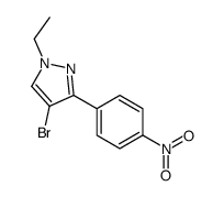 4-溴-1-乙基-3-(4-硝基苯基)-1H-吡唑结构式
