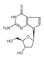(2-amino-9-(2'-deoxy-β-D-erythro-pentofuranosyl)-7H-pyrrolo[2,3-d]pyrimidin-6-thione结构式