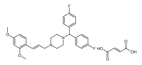 1-[bis(4-fluorophenyl)methyl]-4-[3-(2,4-dimethoxyphenyl)prop-2-enyl]piperazine,but-2-enedioic acid结构式