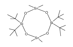 1,1,5,5-tetra-tert.-butyl-3,3,7,7-tetramethyl-cyclo-1,5-disila-3,7-distanna-2,4,6,8-tetraoxane结构式