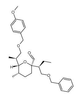 (2R,5S,6R)-2-[(S)-1-benzyloxymethylpropyl]-6-[(S)-2-(4-methoxybenzyloxy)-1-methylethyl]-5-methyltetrahydropyran-2-carbaldehyde Structure