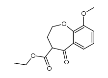 2,3,4,5-tetrahydro-9-methoxy-5-oxo-1-benzoxepin-4-carboxylic acid ethyl ester结构式